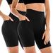 2 Pack Womens Biker Shorts with Pockets 6"