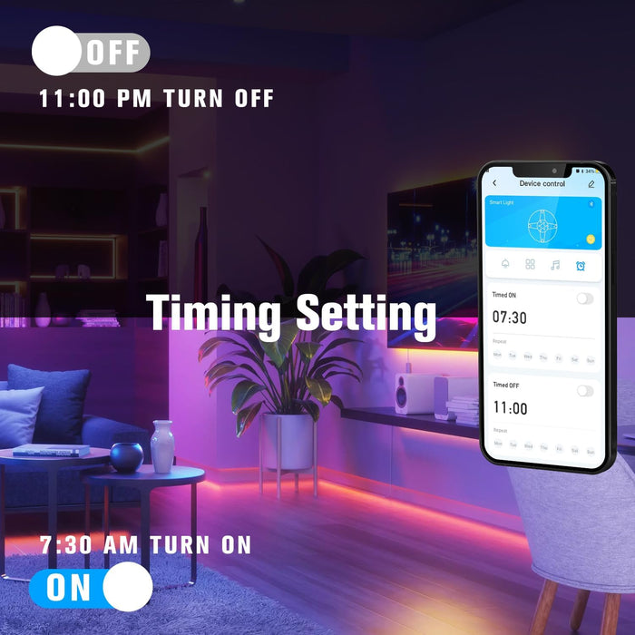 LED Strip Lights 130ft Lights Strip for Bedroom, Desk, Indoor Room Bedroom Birthday Gifts RGB Decor with Remote and 24V Power Supply
