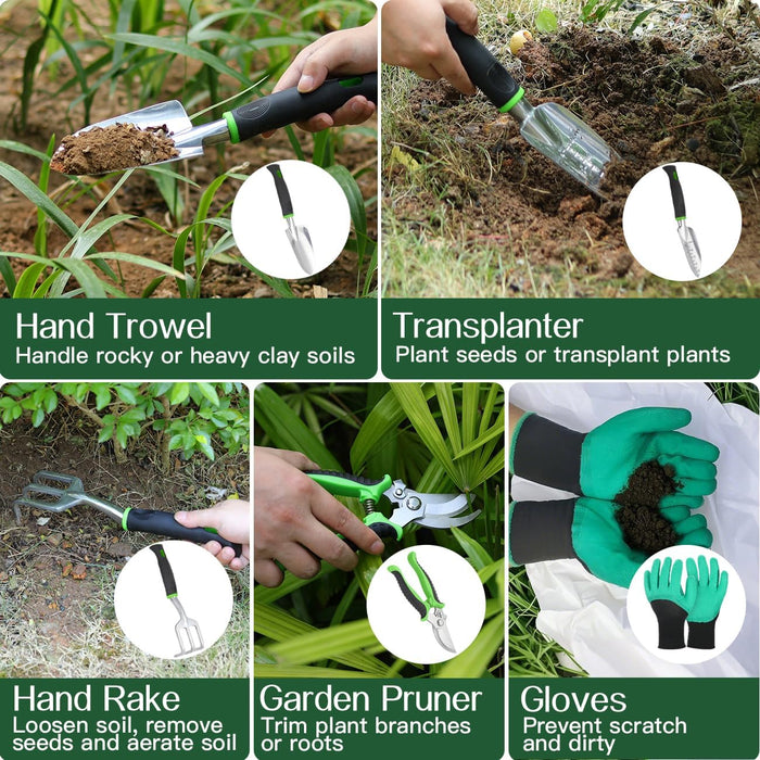 Gardening Tools Set, 8PCS Gardening Gifts for Women, Green