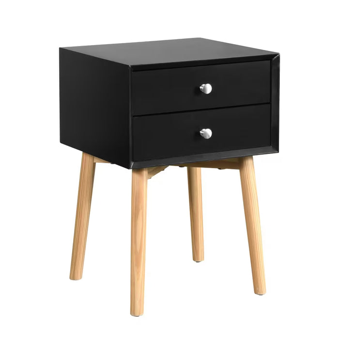 Mid-Century Two-Drawer Bedside Table