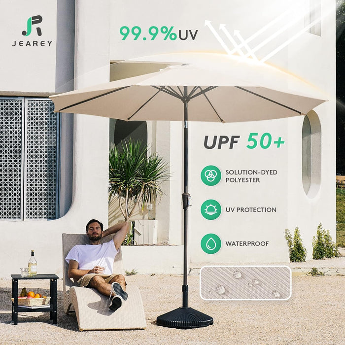 9FT Outdoor Patio Umbrella, Market Umbrella, Beige