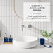 Bathroom Set - Navy Bathroom Accessories Set, 20PC Bathroom Accessory Set, Shower Curtain Set with Liner, Toothbrush Holder, Soap Dispenser, Soap Dish, Toilet Brush Holder, and Trash Can