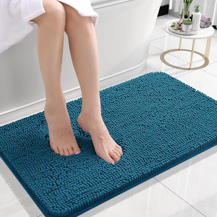 Bathroom Rugs 30X20, Extra Soft Absorbent Chenille Bath Rugs, Rubber Backing Quick Dry, Machine Washable Bath Mats for Bathroom Floor, Tub and Shower, Home Decor Accessories, Grey