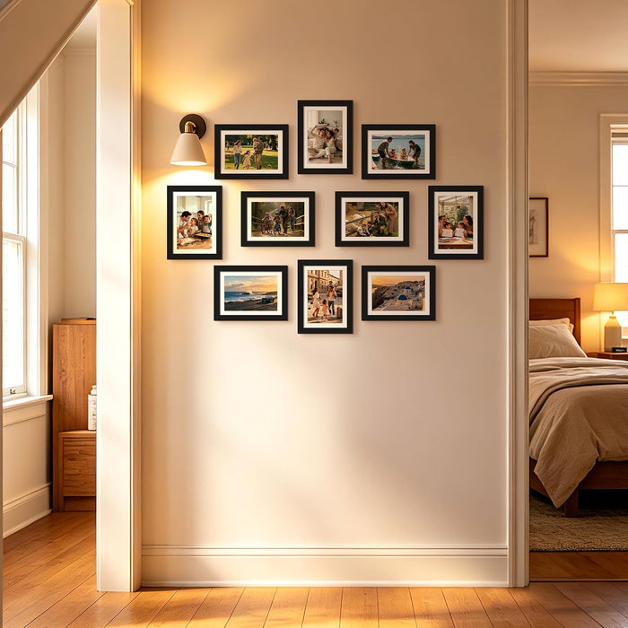 5x7 Picture Frame, Photo Collage Wall Decor Set of 10, Black