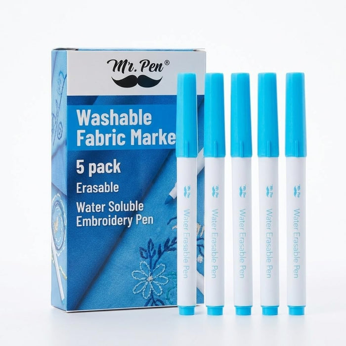- Washable Fabric Markers for Sewing, 5 Pack, Blue