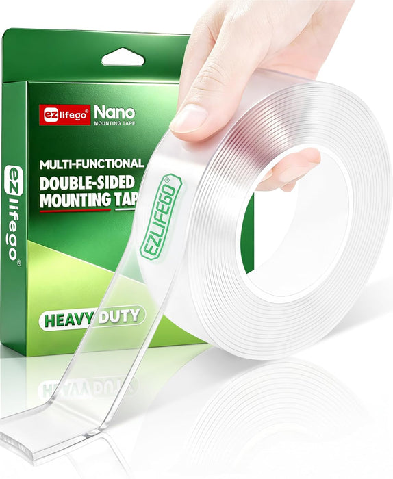 Heavy Duty Invisible Bond Nano Double Sided Mounting Tape, 16.5FT