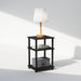 JUST Toolless 3-Tier Night Stand, Open Storage, Americano