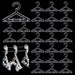 30pcs Clothes Hanger Clear Earring Holder Mini Hanger Rack Jewelry Display Dangle Earring Hanging Organizer Acrylic Ear Studs Display Rack for Retail Show Personal Exhibition(Only Hanger)
