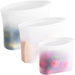 Reusable 100% Silicone Food Storage Bags, Sandwich Snack Bags New Generation Stand Up Zip Container for Soup and Leftove