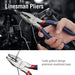 Large Pliers & Wrench Set 6-Piece (10" Water Pump, 10" Slip Joint, 8" Long Nose, 8" Linesman, 6" Diagonal, 8" Adjustable Wrench) for DIY & Home Use, W001329A