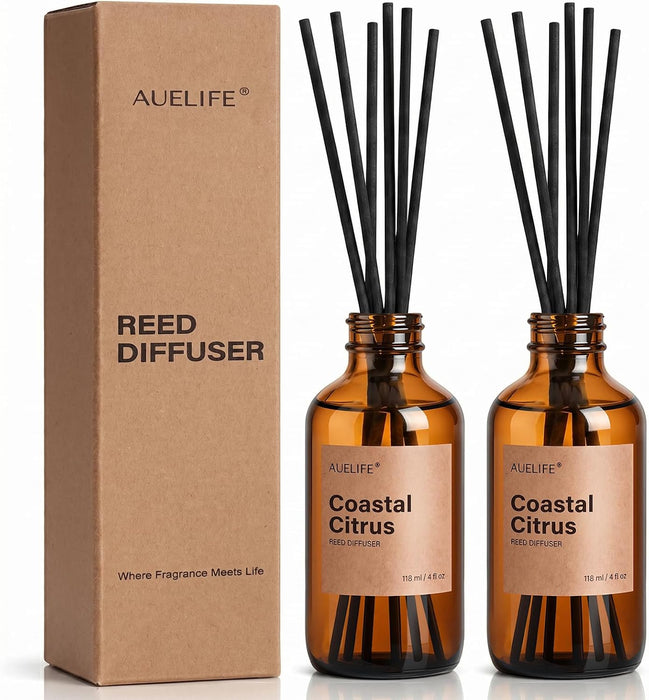Reed Diffuser for Home, Coastal Citrus Scent Diffuser 2 Pack 8Fl Oz
