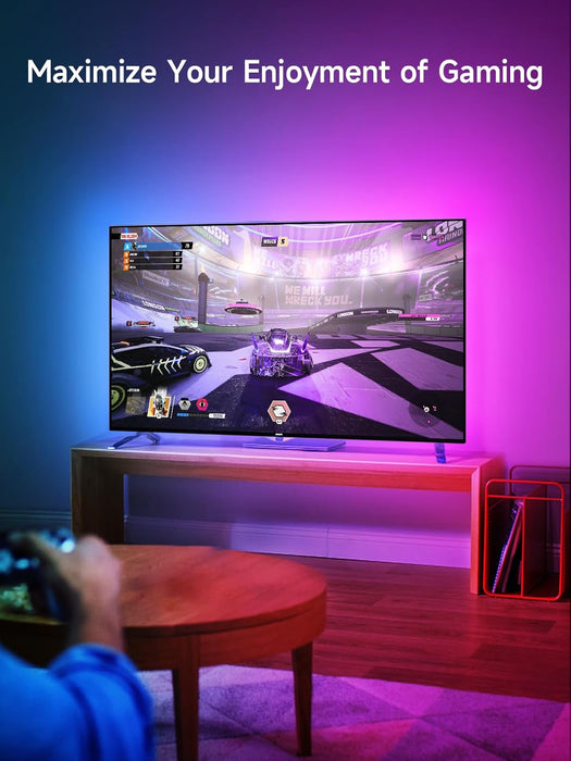 LED Lights for TV, 16.4ft TV LED Backlight for 45-75 Inch TVs, RGB TV Backlight Behind with Music Sync, Smart APP and Button Control Strip Lights USB Powered for Bedroom/Gaming