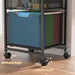 6-Tier Rolling File Cart Multi Mobile Drawer Cabinet Black