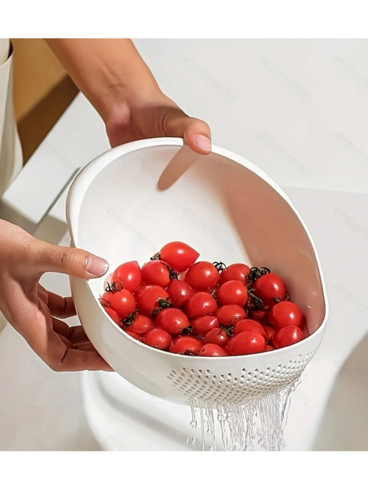 Rice and Produce Rinsing Basket — White