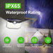 Solar Lights Outdoor 120 LED 3 Lighting Modes,Motion Sensor Wall Lights, IP65 Waterproof Solar Powered Wall Lights for Garden Deck Lights (Front Button 4Packs, Black Shell-Daylight White)