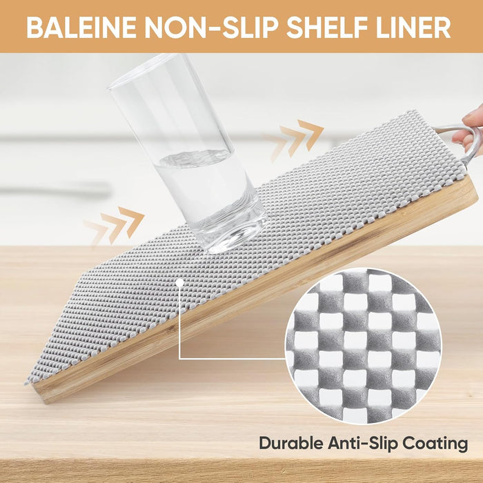 Non-Adhesive Drawer Shelf Liners for Kitchen Cabinets, 12'' x 10'