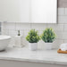 Fake Plants 4 Packs Small Artificial Greenery Mini White Potted Plants Bathroom Accessories Decorations for Desk Bathroom Office Home Room Kitchen Table Indoor