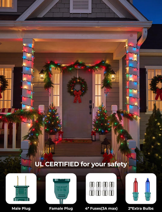 Multi-Colored Christmas Lights, 20FT 100Ct Incandescent Mini String Lights