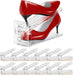Shoe Slots Organizer 12 Pack - Shoe Stacker,3 Levels Adjustable,Space Savers 50%,Double Layer Holders for Closet (Transp