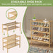 3 Tier Bamboo Shoe Rack for Closet Free Standing Wood Shoe Shelf Storage Organizer for Entryway Small Space Stackable 27
