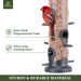2 Pack Tube Feeders with 6 Feeding Ports for Outdoors Hanging, Premium Hard Plastic Weatherproof & Steel Hanger, Attract
