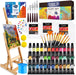 Acrylic Paint Set, 64PCS Painting Supplies with Wood Easel