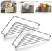 Stainless Steel Corner Sink Shelf with Triangular Open Wire Rack(2, Silver)