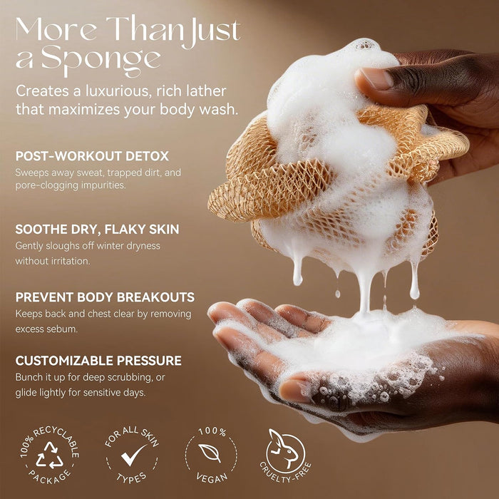 African Net Sponge Authentic, Shower Loofah Exfoliating Bath Sponge