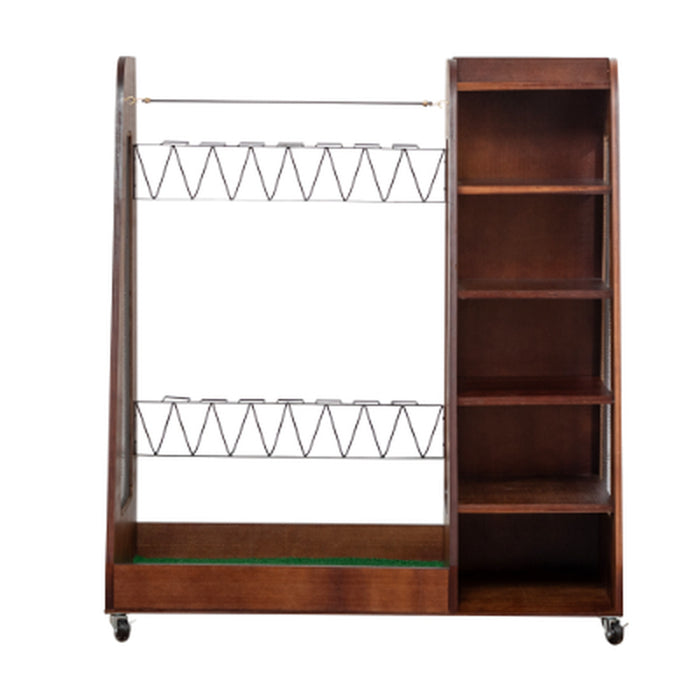 Two-Bag Wooden Golf Storage Rack