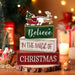 4 Pcs Christmas Table Decorations Wooden Stacked Block Santa
