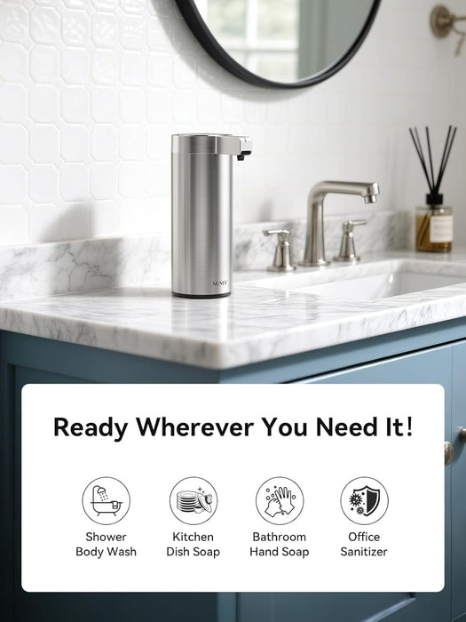 Touchless Automatic Soap Dispenser – Clog-Free Pump, 0.2s Fast Sensor, USB-C Rechargeable, Smudge-Resistant Stainless Steel, for Kitchen & Bathroom Soap Dispenser