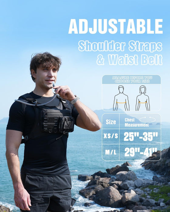 Running Vest with 2L Water Bladder, Hydration Backpack, U.S. Design Patent, Lightweight Hydration Pack with Gear Holder,