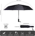 2 Pack 46 Inch Umbrellas, Double 10-rib, for Rain, Compact Travel