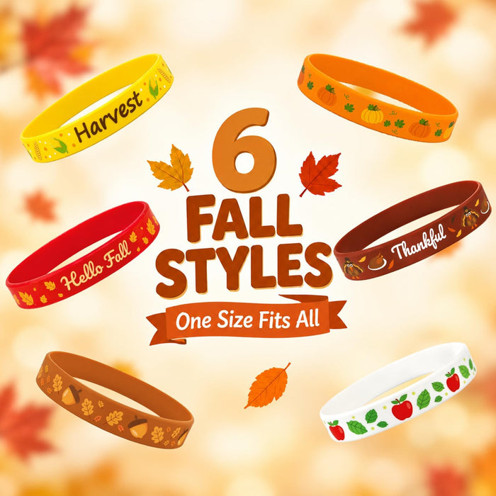 20PCS Fall Silicone Bracelets Party Favors Gifts Accessories