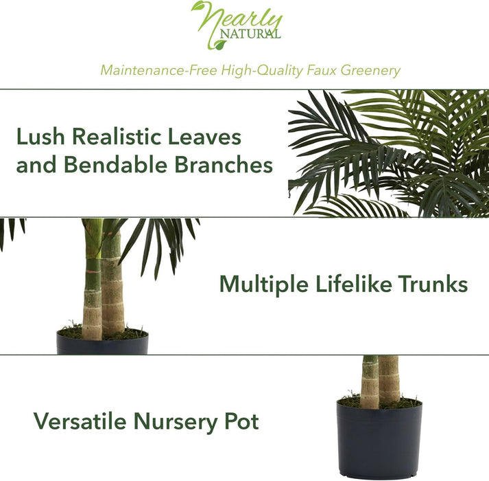 4 ft Artificial Golden Cane Palm Tree with Nursery Pot