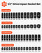 1/2" Drive Impact Socket Set 65 Piece, 3/8" to 1-1/4" and 10-24mm