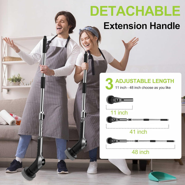 -Electric Spin Scrubber - 10-in-1 Cordless Shower Scrubber & Cleaning Brush with Extendable Handle, 42 in-lbs Ultra High
