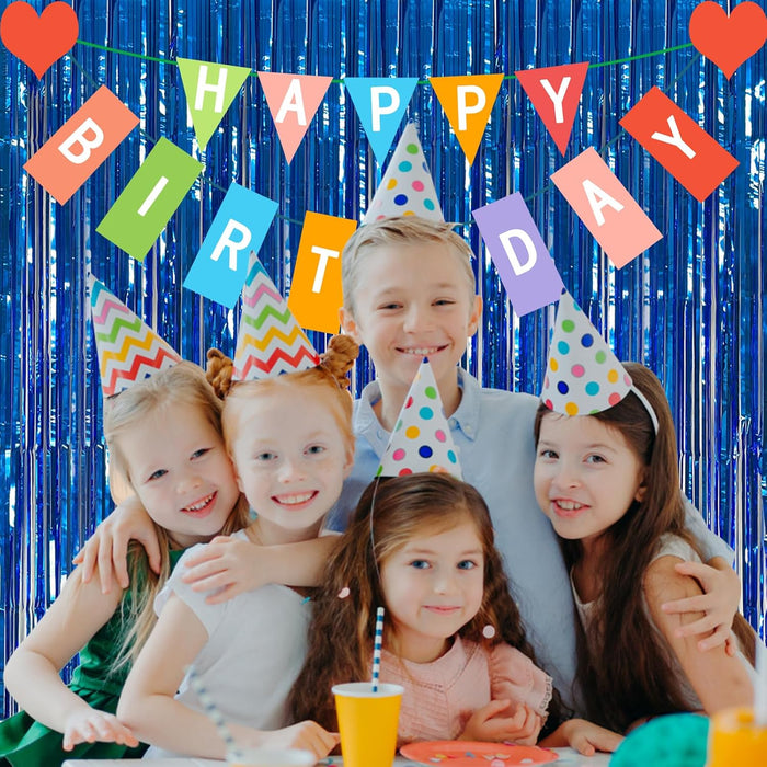 2 Pack Blue Party Decorations Ocean Party Decor Supplies Blue Party Streamers Birthday Decorations Tinsel Foil Fringe Cu