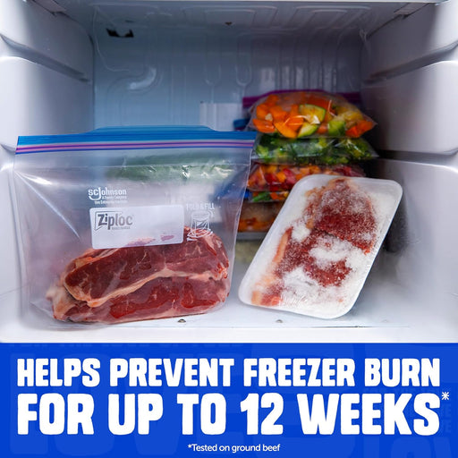 Gallon Freezer Bags, Food Storage, Stand-Up Bottom, 66 Count