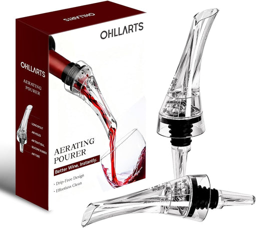 Wine Aerator Pourer Spout, 2 Pack, Drip-Free Pouring, Instant Aeration
