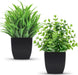2 Pcs Fake Plants Small Artificial Plants for Black Bathroom Decor