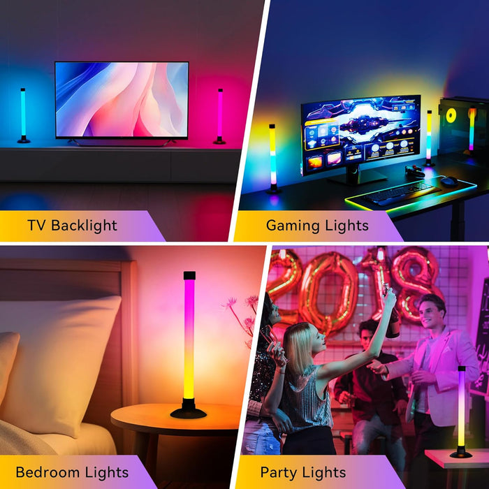 IC+RGBW USB Powered Led Light Bar with App & Remote Control, 2 Pack
