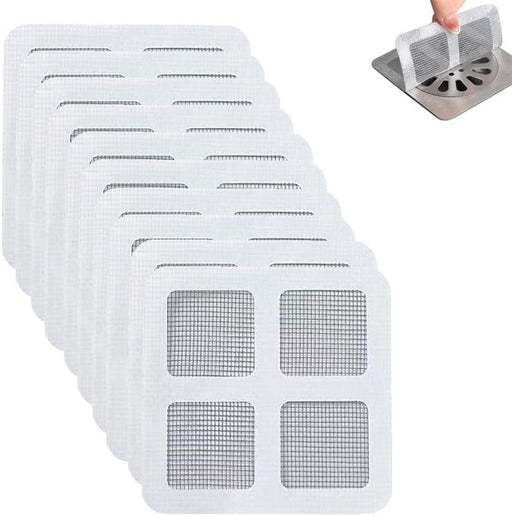 2025 New Disposable Shower Drain Hair Catcher, Shower Drain Cover Mesh Stickers Floor Drain Sewer Hair Filter Screen Blocking Strainer for Bathroom Laundry Bathtub Kitchen (10PCS)