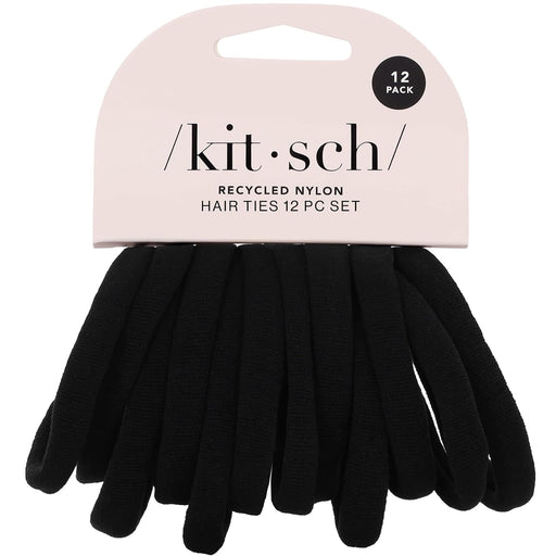 Elastic Hair Ties No Damage | Stretchable Hair Bands - Black, 12pcs
