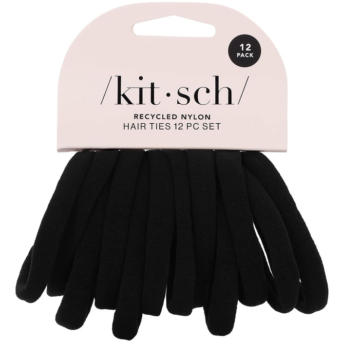 Elastic Hair Ties No Damage | Stretchable Hair Bands - Black, 12pcs