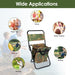 Foldable Fishing Stool with Backrest and Cooler Bag