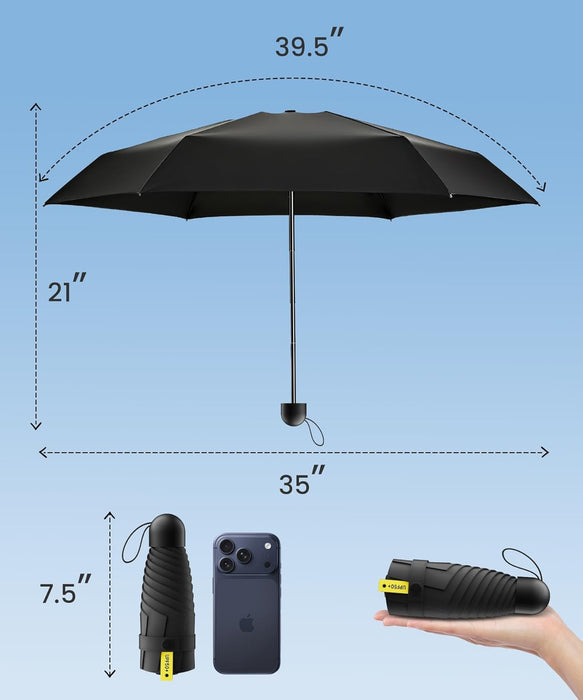 3 Pack Mini Travel Folding Umbrella,UPF 50+ UV Compact Portable Sun