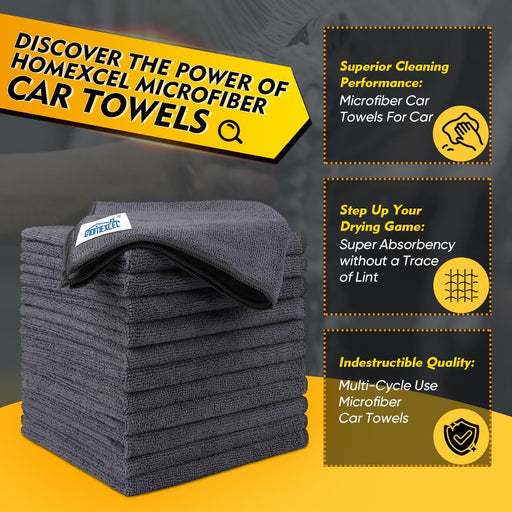 Microfiber Cleaning Cloth 12 Pack, 12.5 x 12.5 inch Microfiber Towels for Cars, Ultra Absorbent Washing Cloth, Lint Free