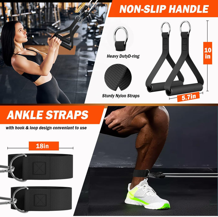 Resistance Bands with Handles, 150 lb Exercise Bands Set