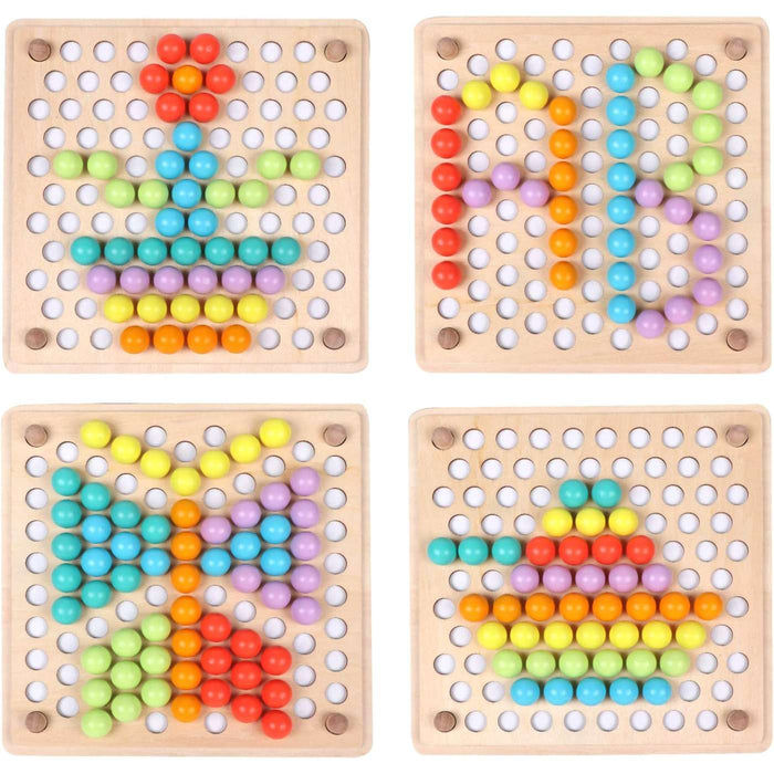 Wooden Color-Sorting Peg Board Toy